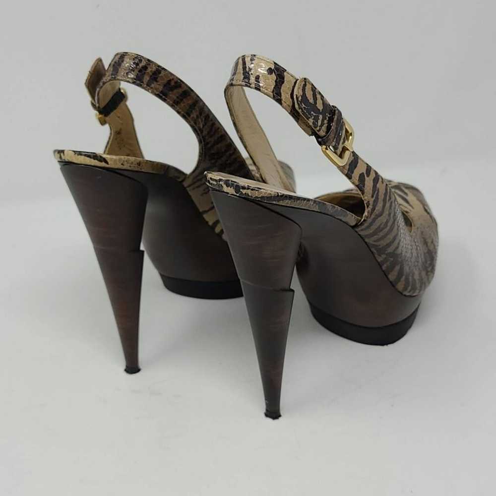 Stuart Weitzman Snakeskin Platform Slingback Peep… - image 4