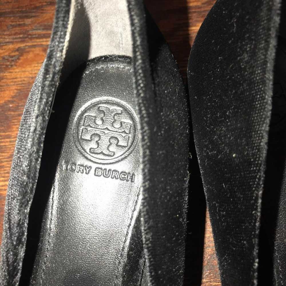 Tory Burch black velvet shoes with jewel - image 2