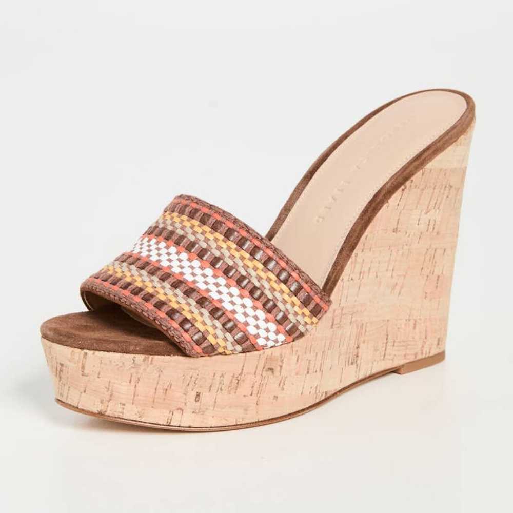 VERONICA BEARD Dali Brown Woven Cork Wedge Sandal… - image 1