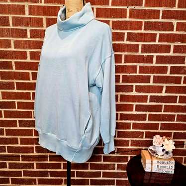 Aerie Blue Cowl Neck Long Sleeve Pullover Oversiz… - image 1