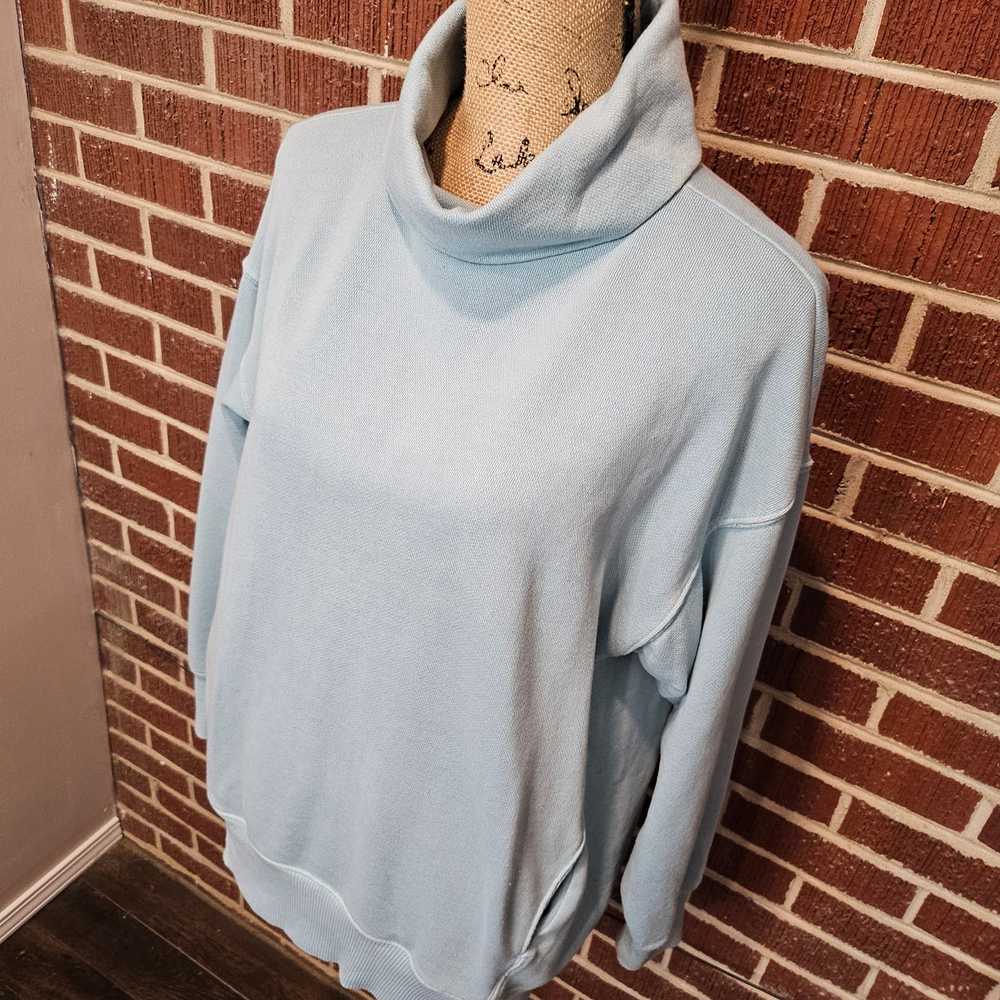 Aerie Blue Cowl Neck Long Sleeve Pullover Oversiz… - image 2