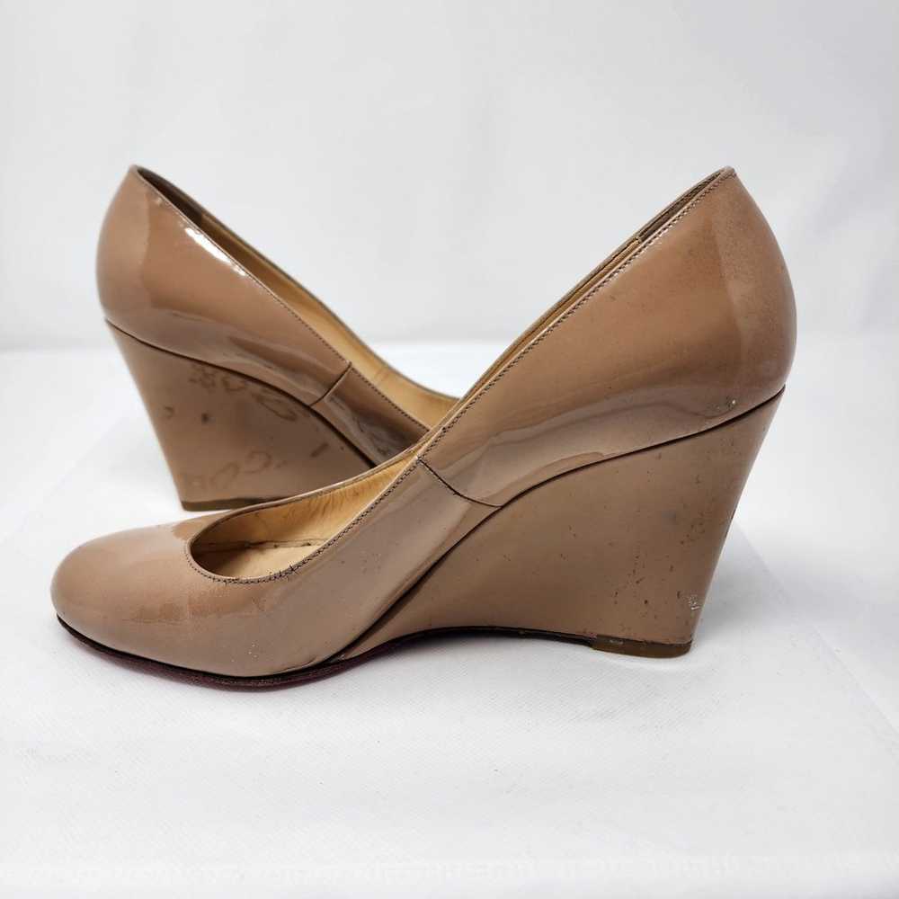 Christian Louboutin Nude Patent Wedges 39 - image 6