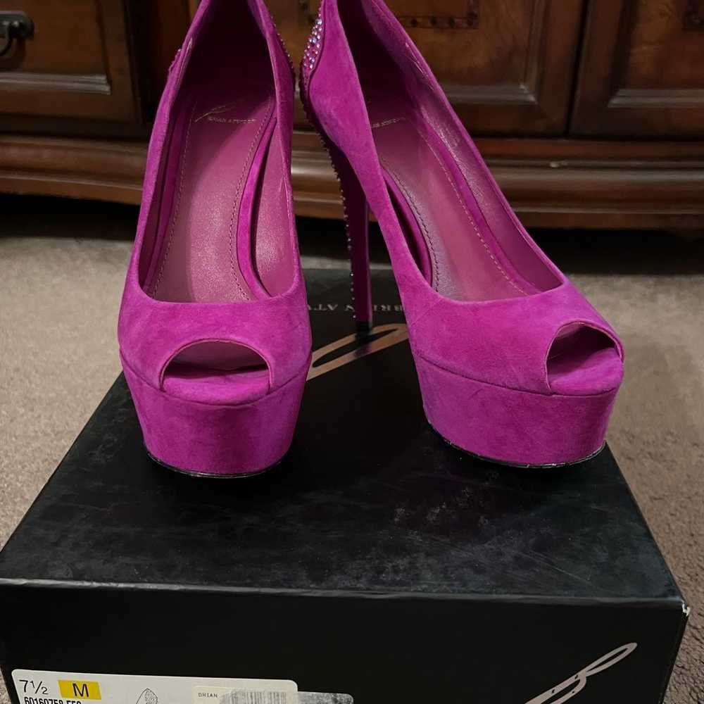 Brian Atwood suede heels - image 5