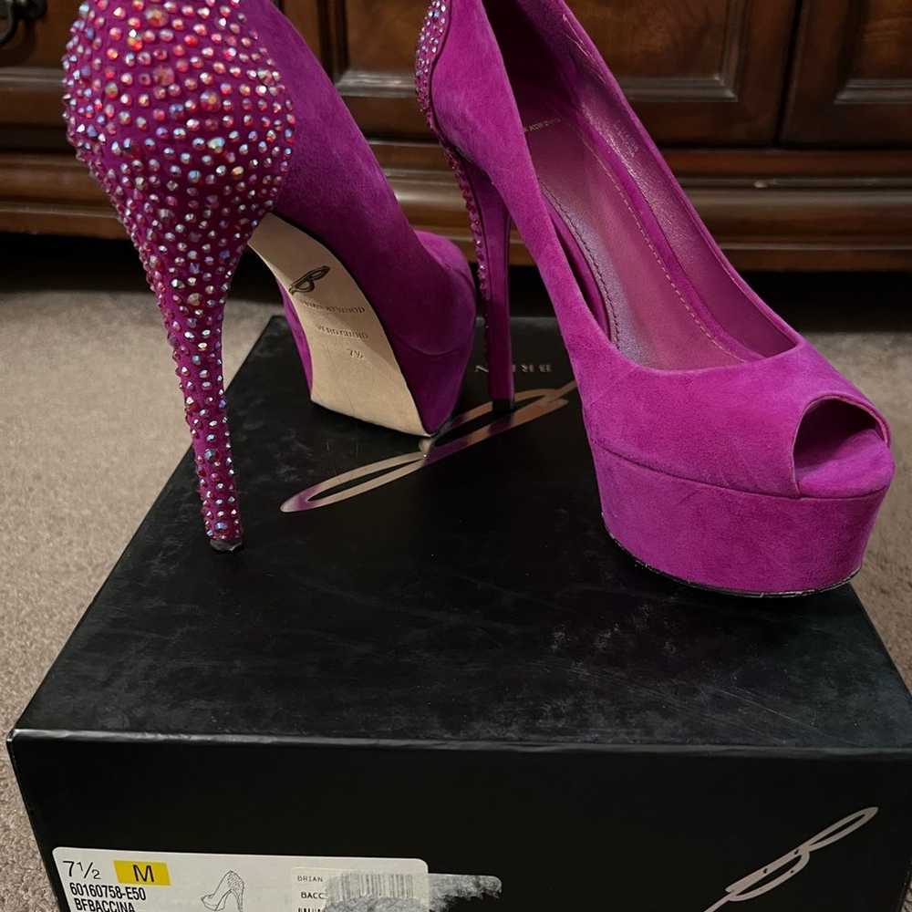 Brian Atwood suede heels - image 6