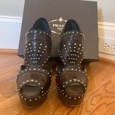 Very Classy Prada Stud Shoes. Approximately 4 and… - image 1