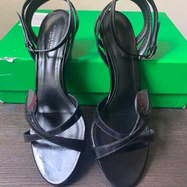 Bottega Veneta Black Patent Sandals
