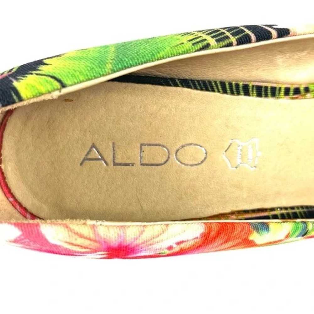 Aldo Tropical Print Hazinski Peep Toe Wedges - image 6