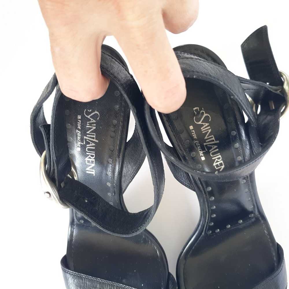 Yves Saint Laurent Heels Sandals Platform Leather - image 3