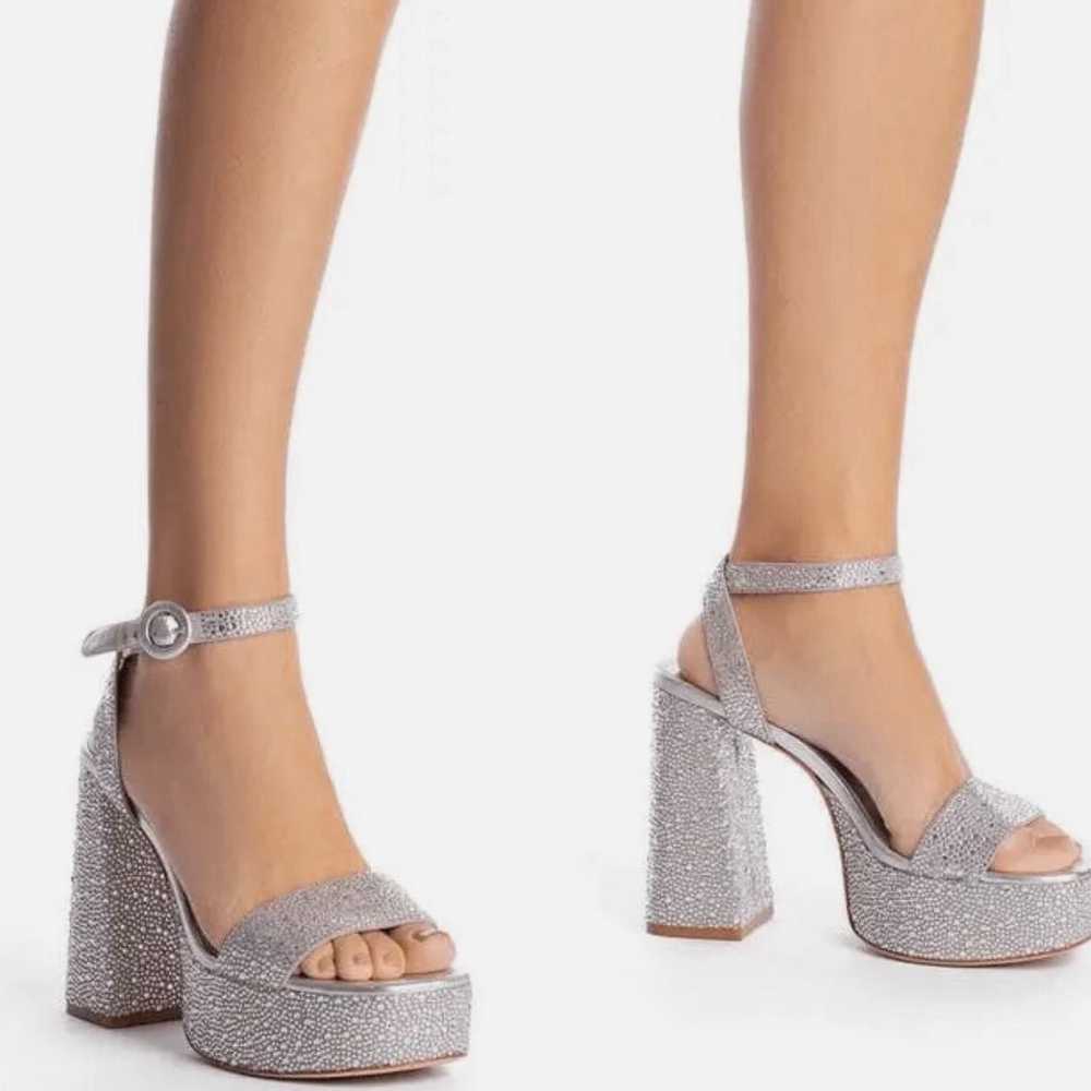 Larroude Dolly Crystal Platform Sandals 8.5 Ankle… - image 10