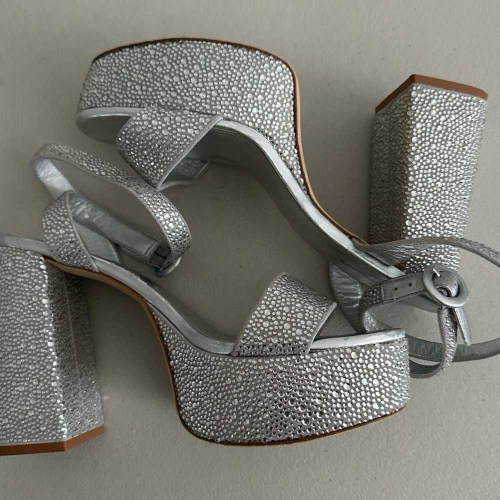 Larroude Dolly Crystal Platform Sandals 8.5 Ankle… - image 11