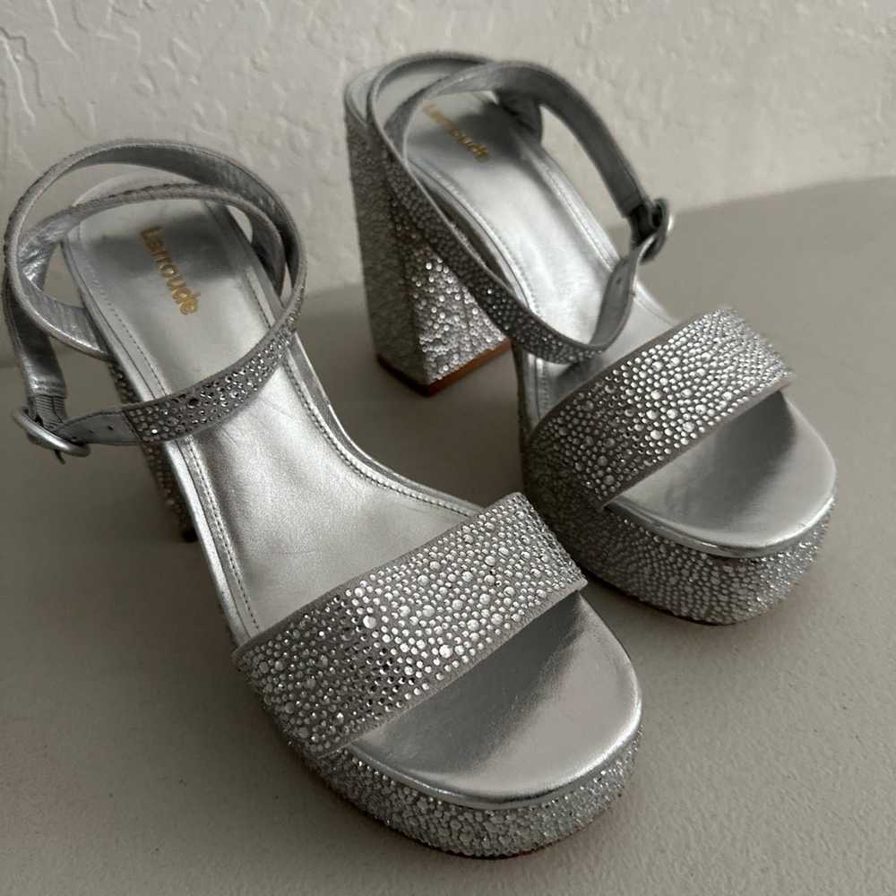 Larroude Dolly Crystal Platform Sandals 8.5 Ankle… - image 2