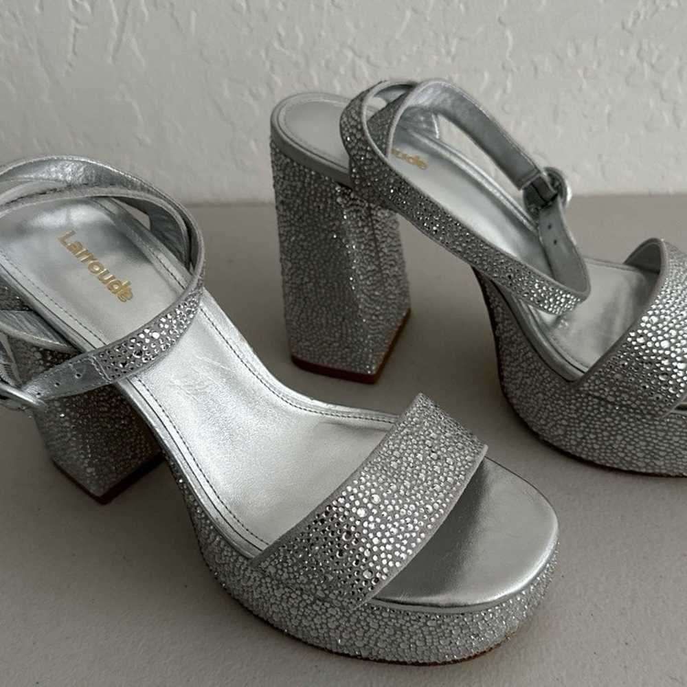 Larroude Dolly Crystal Platform Sandals 8.5 Ankle… - image 5