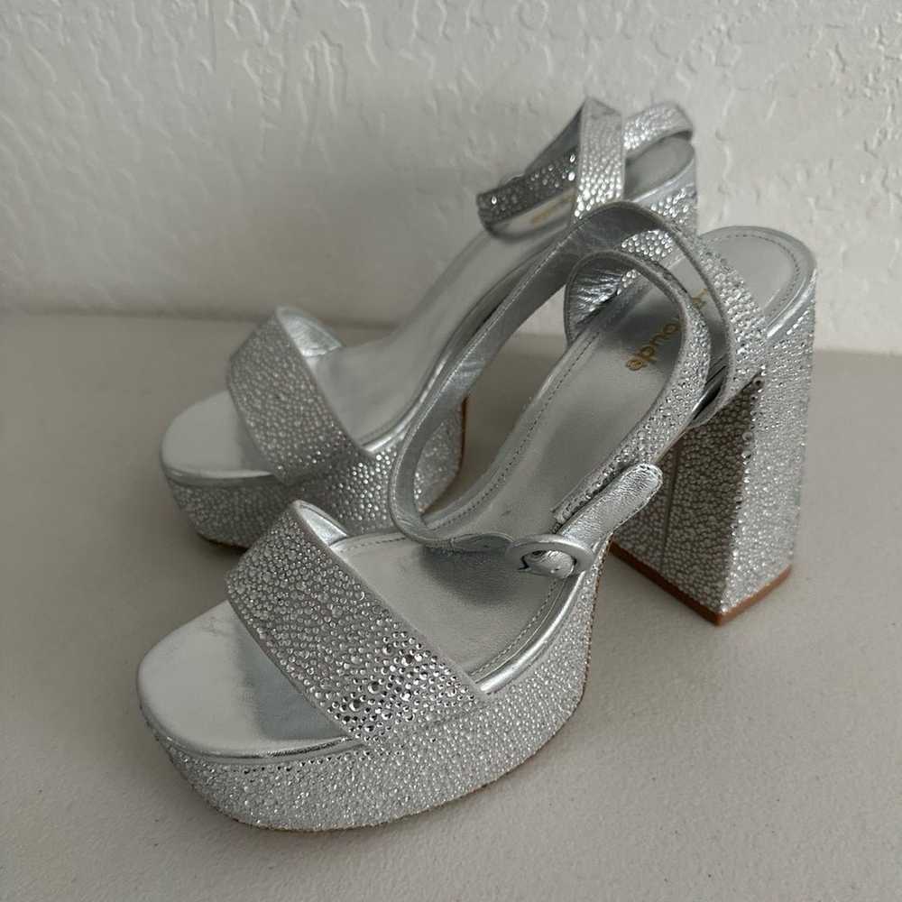 Larroude Dolly Crystal Platform Sandals 8.5 Ankle… - image 6
