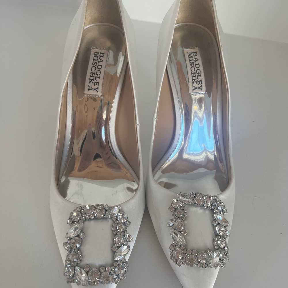 Badgley Mischka Cher crystal buckle pumps heels s… - image 4