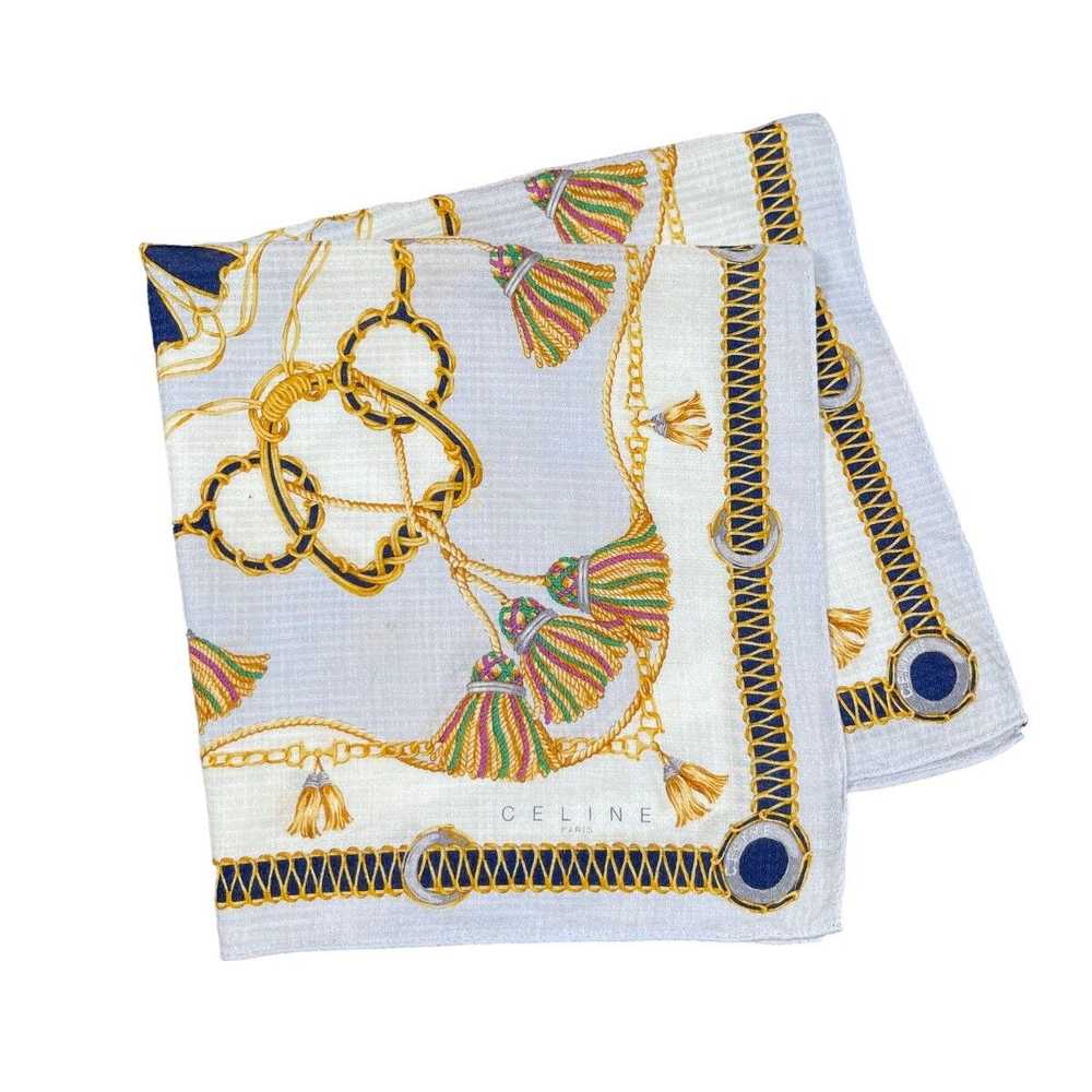 Celine Celine Golden Luxury Silk Pattern Scarf - image 1