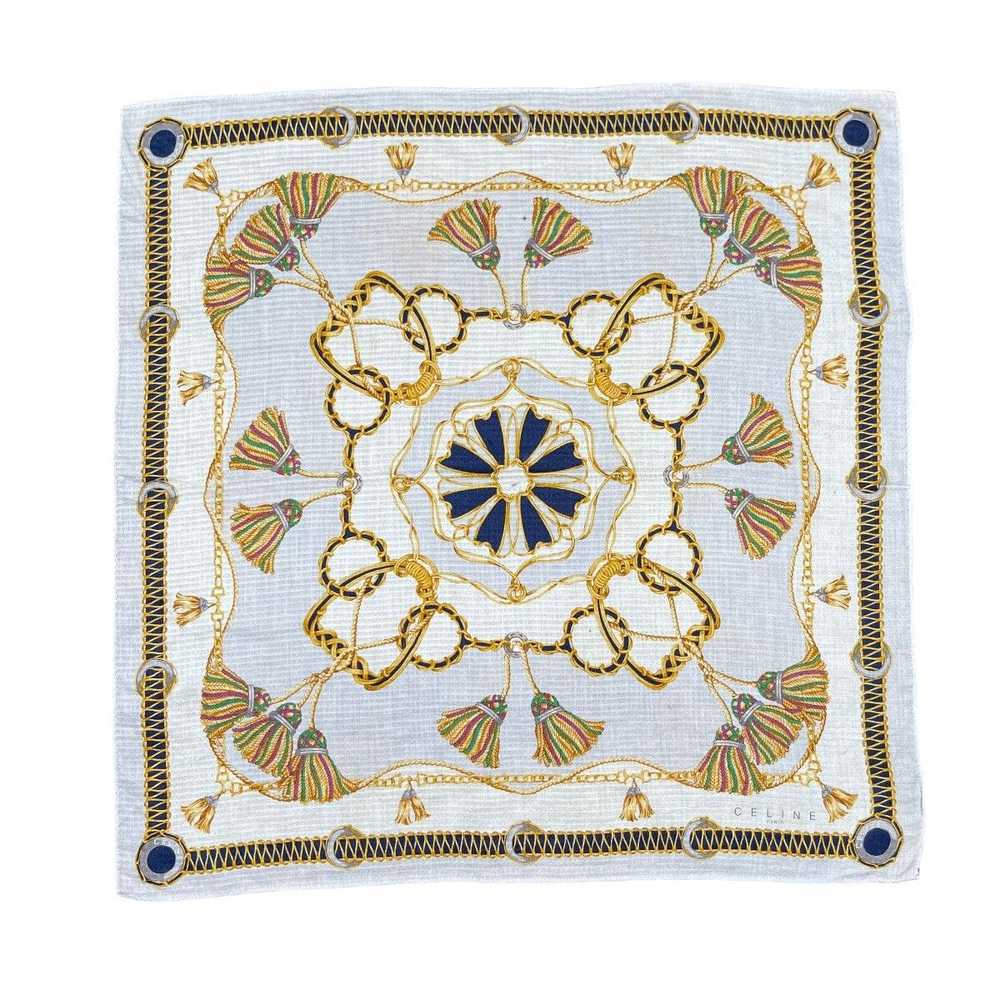 Celine Celine Golden Luxury Silk Pattern Scarf - image 3