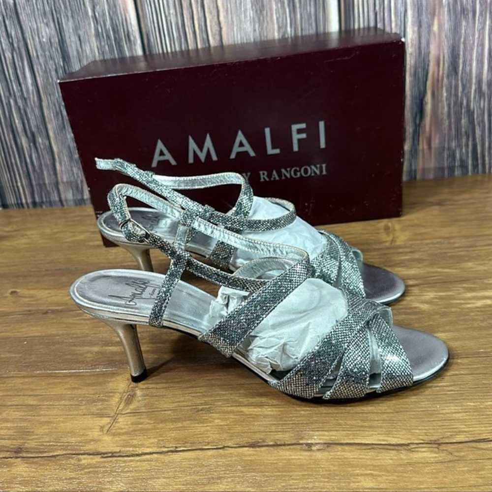 Amalfi by Rangoni Size 8.5 M Colle Silver Glitter… - image 1