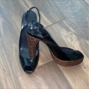 Black soft patent leather heels - image 1