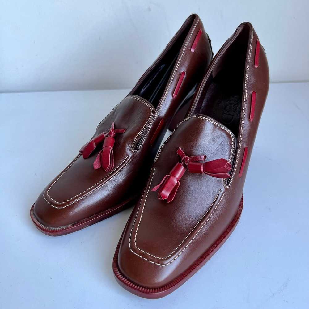 Like New 37 TOD’S Pump Career Shoes Tassels Block… - image 2