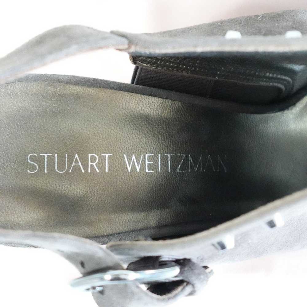 Stuart Weitzman Commodore Charcoal Grey Suede Ope… - image 9