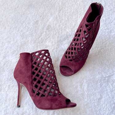 Jimmy Choo Suede Cage Peep Toe Booties - image 1