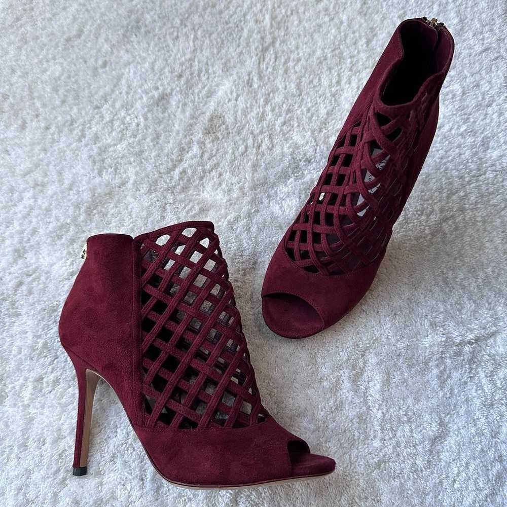 Jimmy Choo Suede Cage Peep Toe Booties - image 2