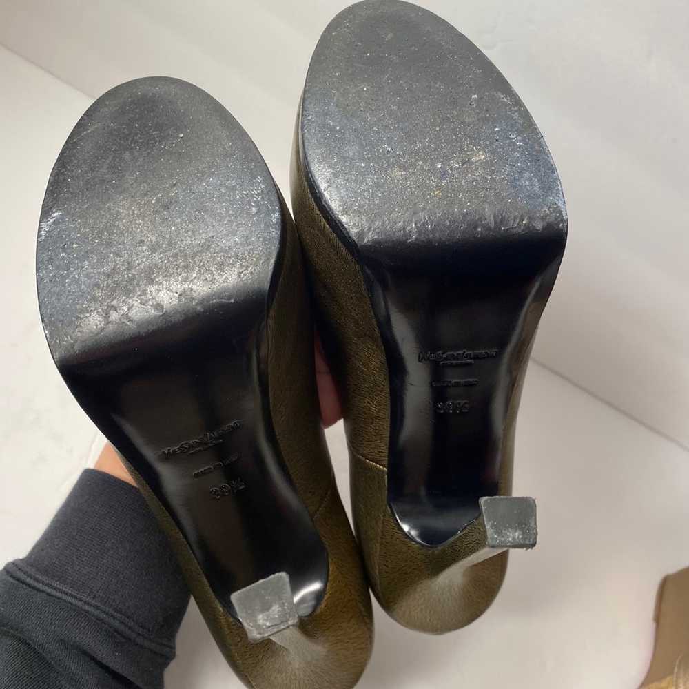 YSL Yves Saint Laurent tribtoo pumps heels bronze… - image 10