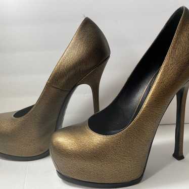 YSL Yves Saint Laurent tribtoo pumps heels bronze… - image 1