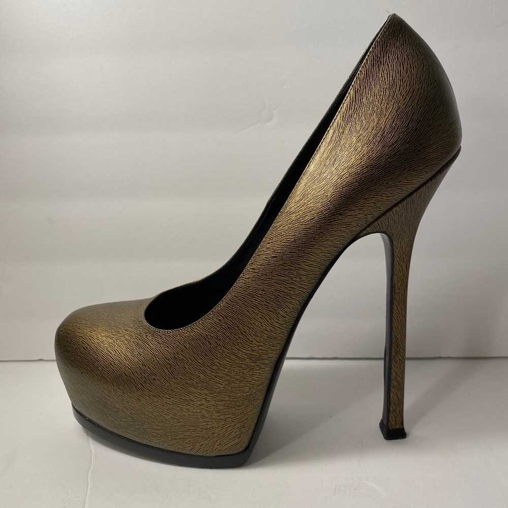 YSL Yves Saint Laurent tribtoo pumps heels bronze… - image 2