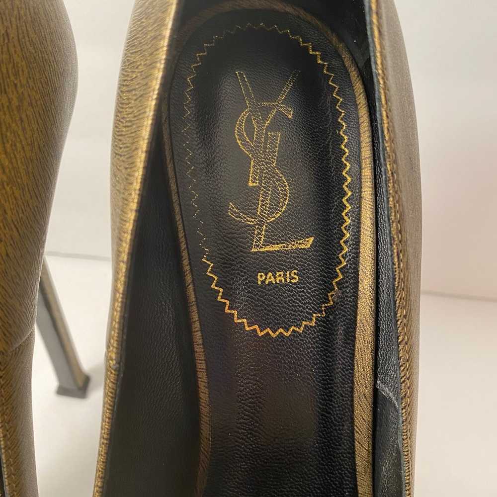 YSL Yves Saint Laurent tribtoo pumps heels bronze… - image 6