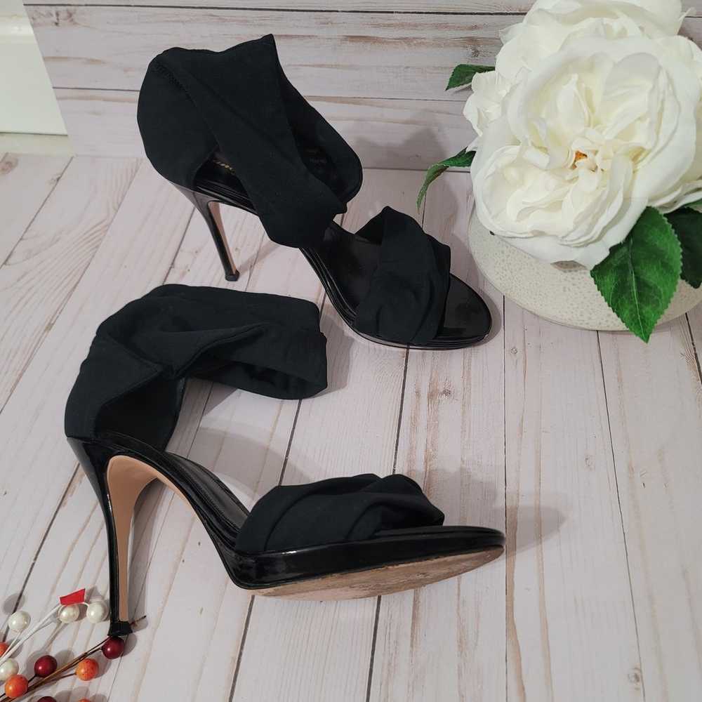 Gianvito rossi-black heels with black elastic str… - image 1