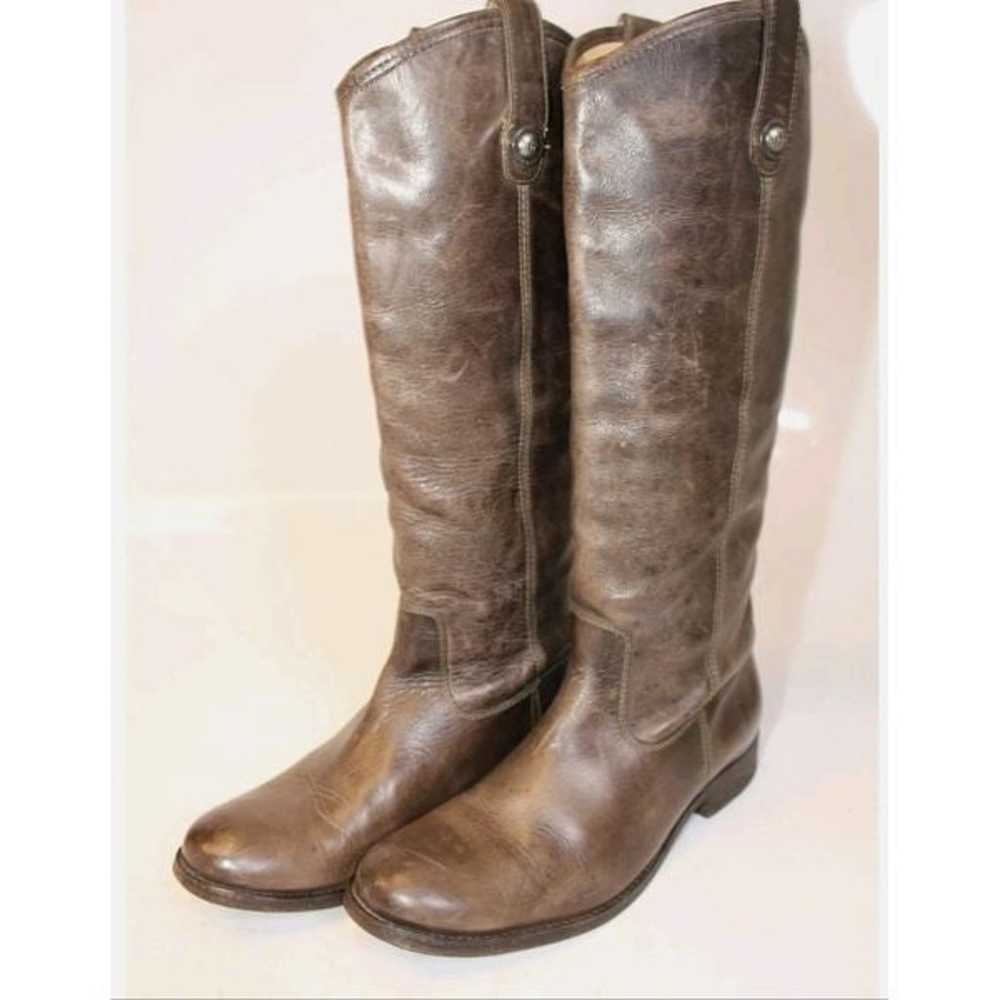 Frye Melissa Button Slate Knee High Leather Ridin… - image 1