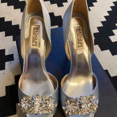 Badgley Mischka blue rhinestone heels, 8