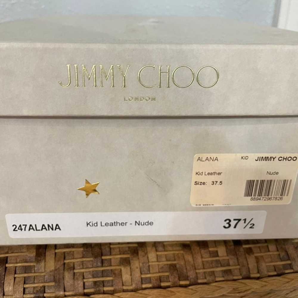 Jimmy Choo Alana Kid Leather Nude heels Gem