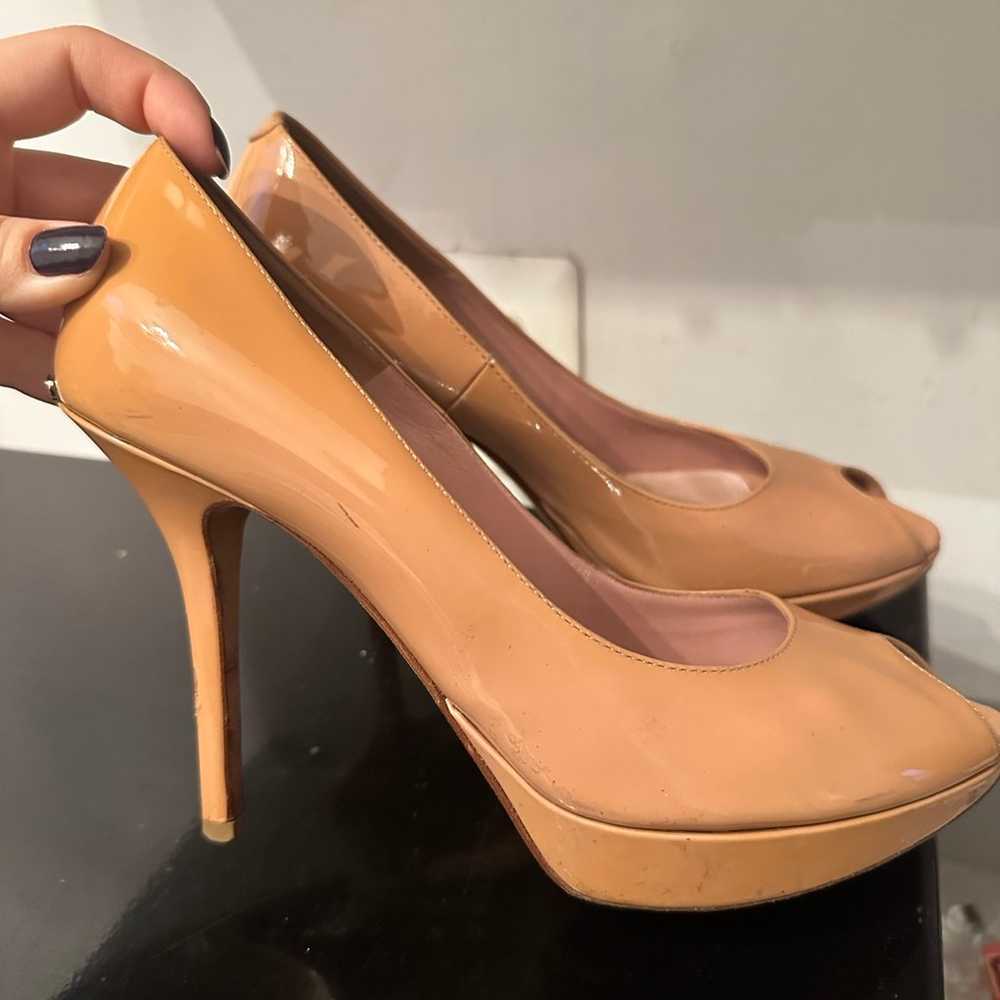 Christian Dior peep toe nude pumps - image 4
