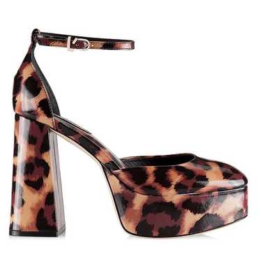 Larroudé Ari Patent Leather Ankle-Strap Platform … - image 1