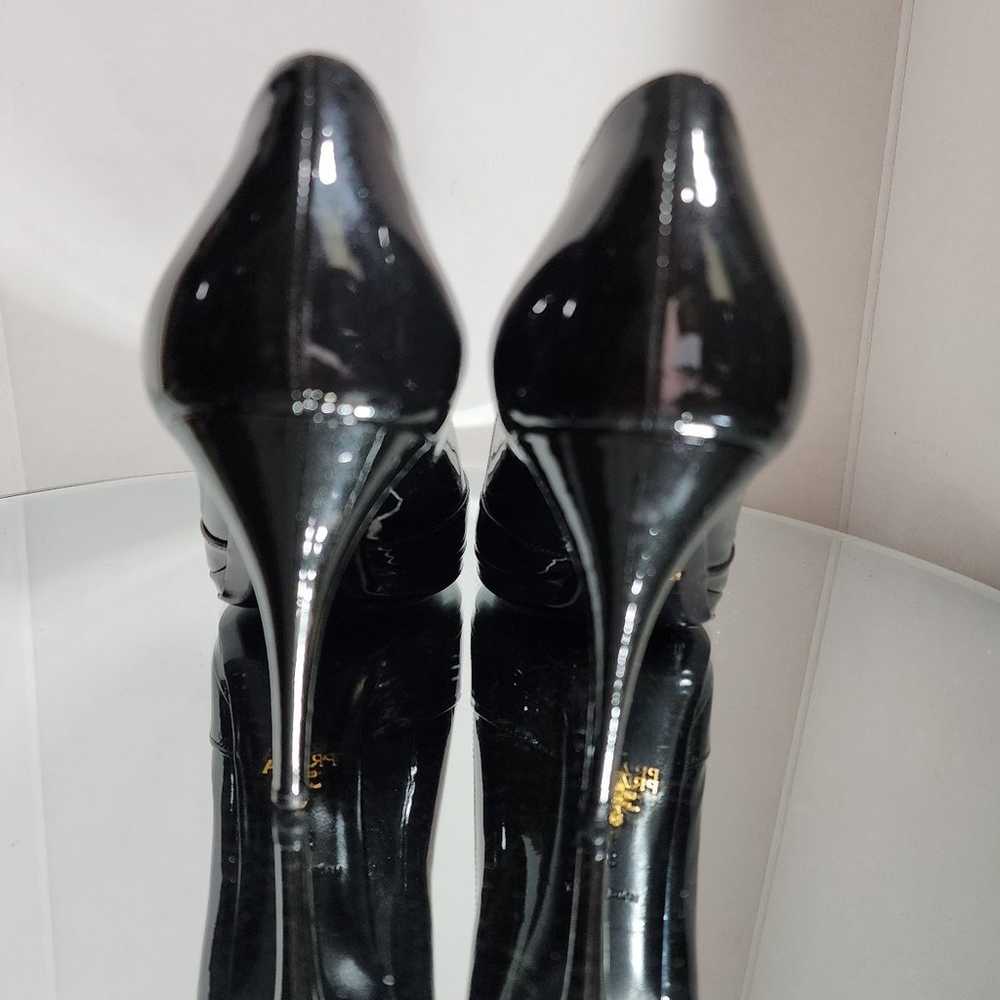 Prada Black Patent Leather Pumps Heels Size 39 - image 4