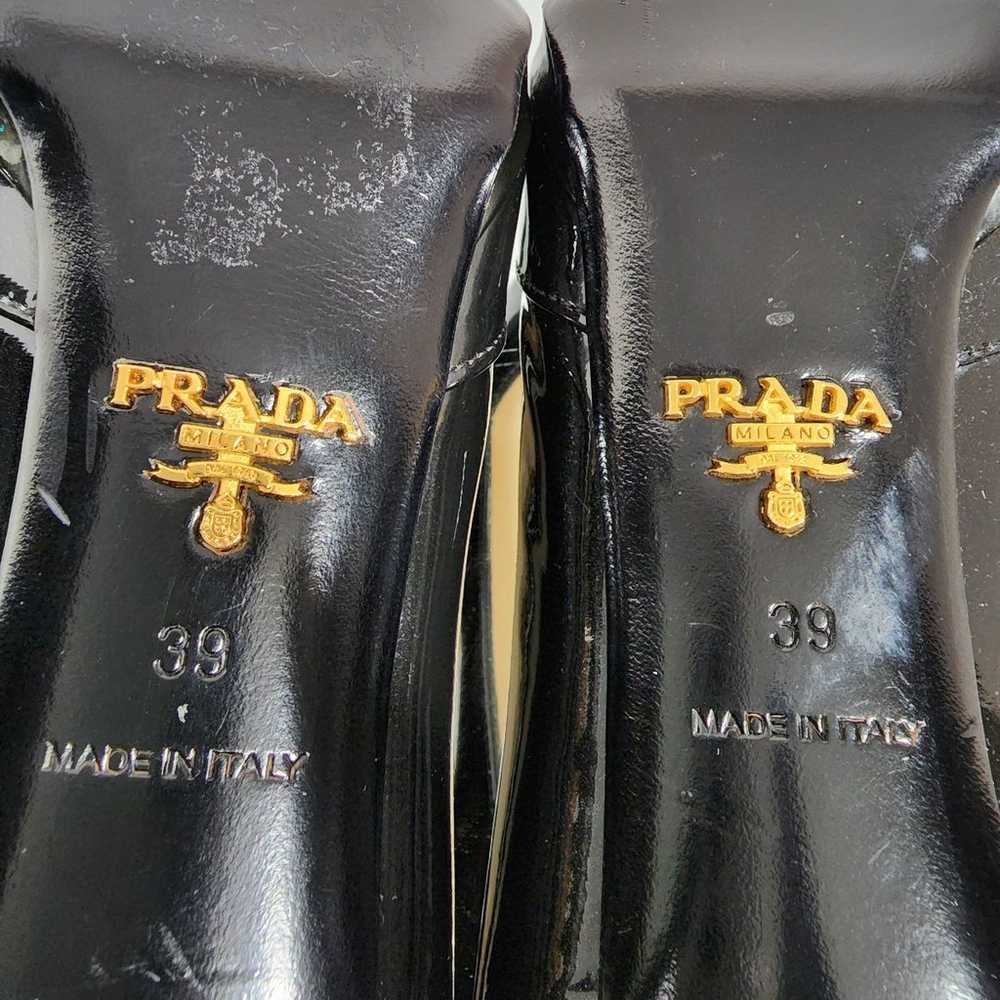 Prada Black Patent Leather Pumps Heels Size 39 - image 6