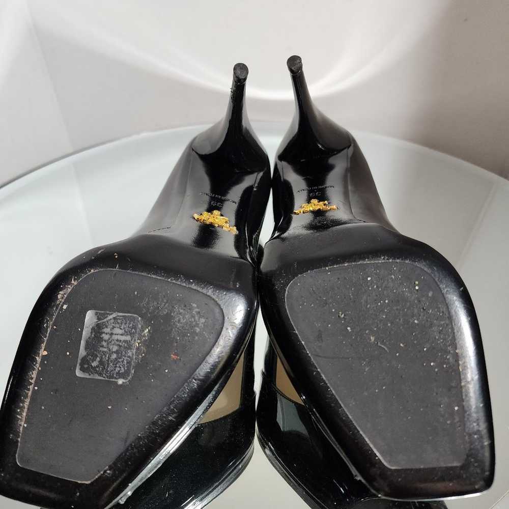 Prada Black Patent Leather Pumps Heels Size 39 - image 7