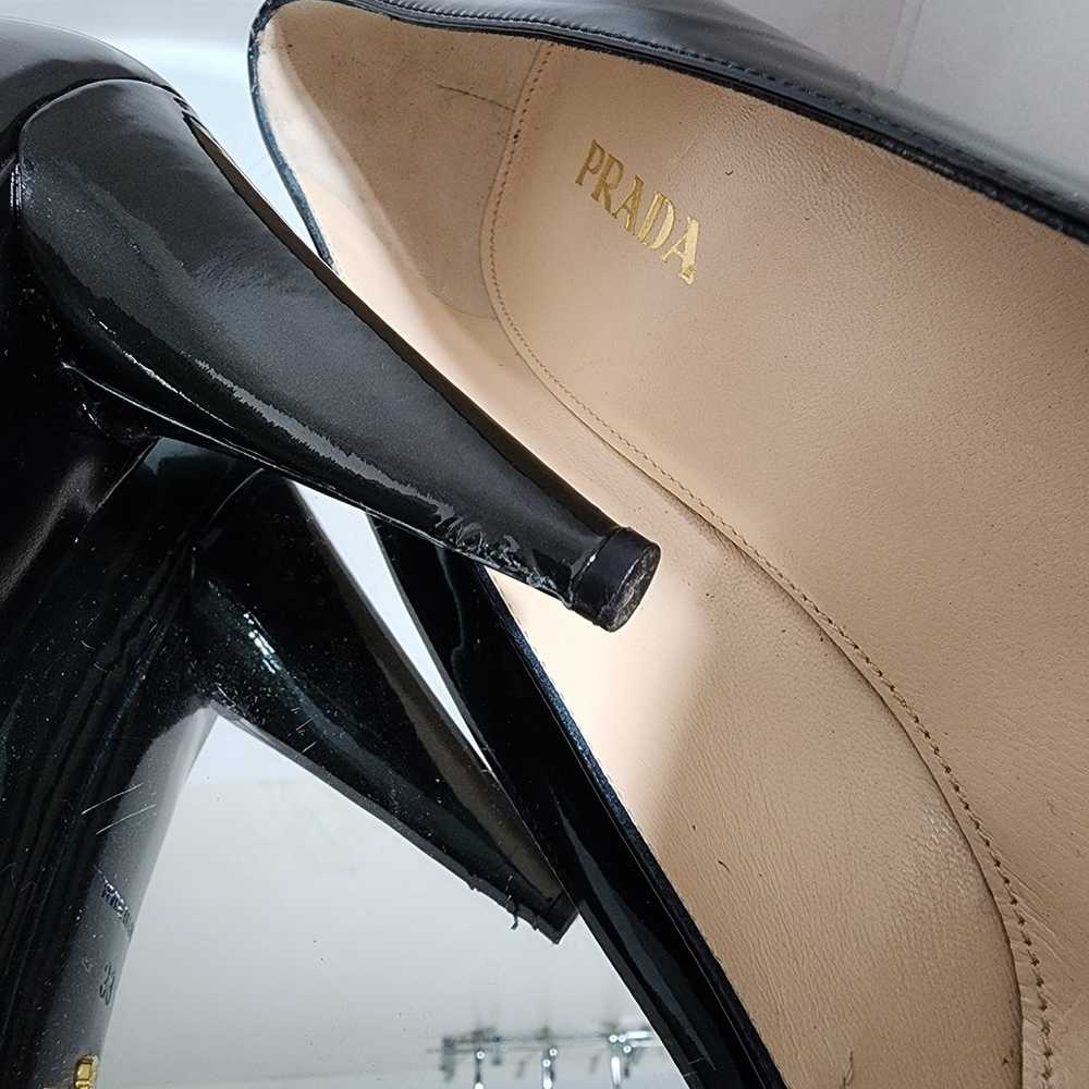 Prada Black Patent Leather Pumps Heels Size 39 - image 8