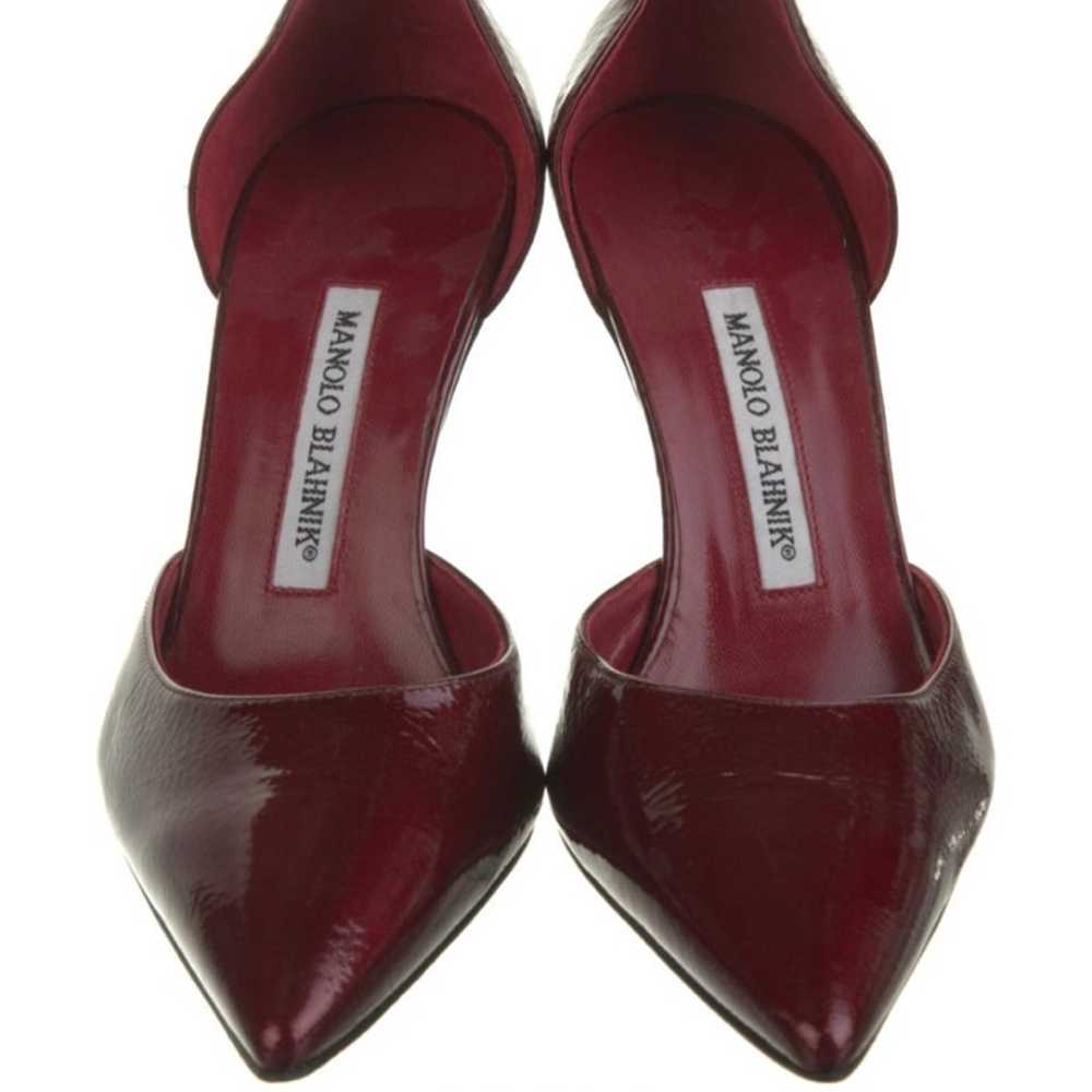 Manolo Blahnik Patent Leather D’Orsay Pumps - image 1