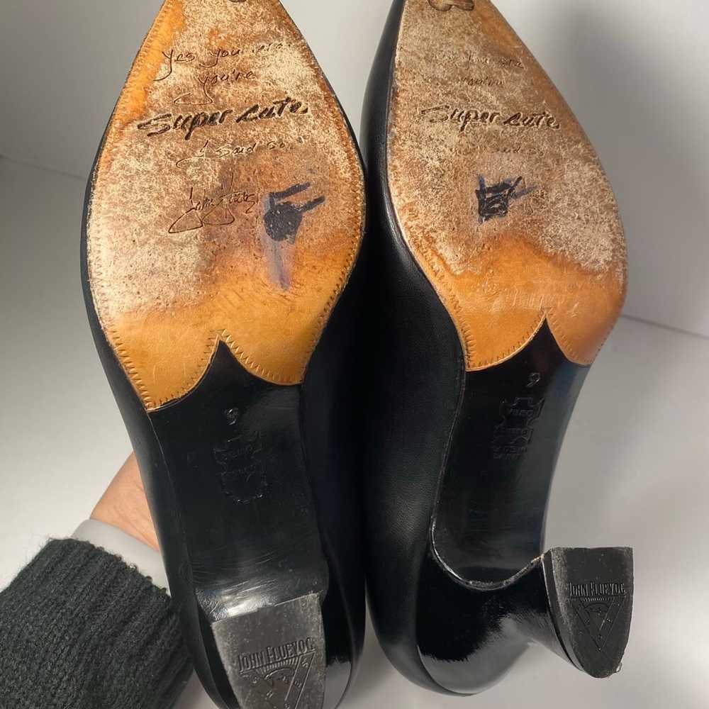John fluevog pumps heels leather black 9 - image 9