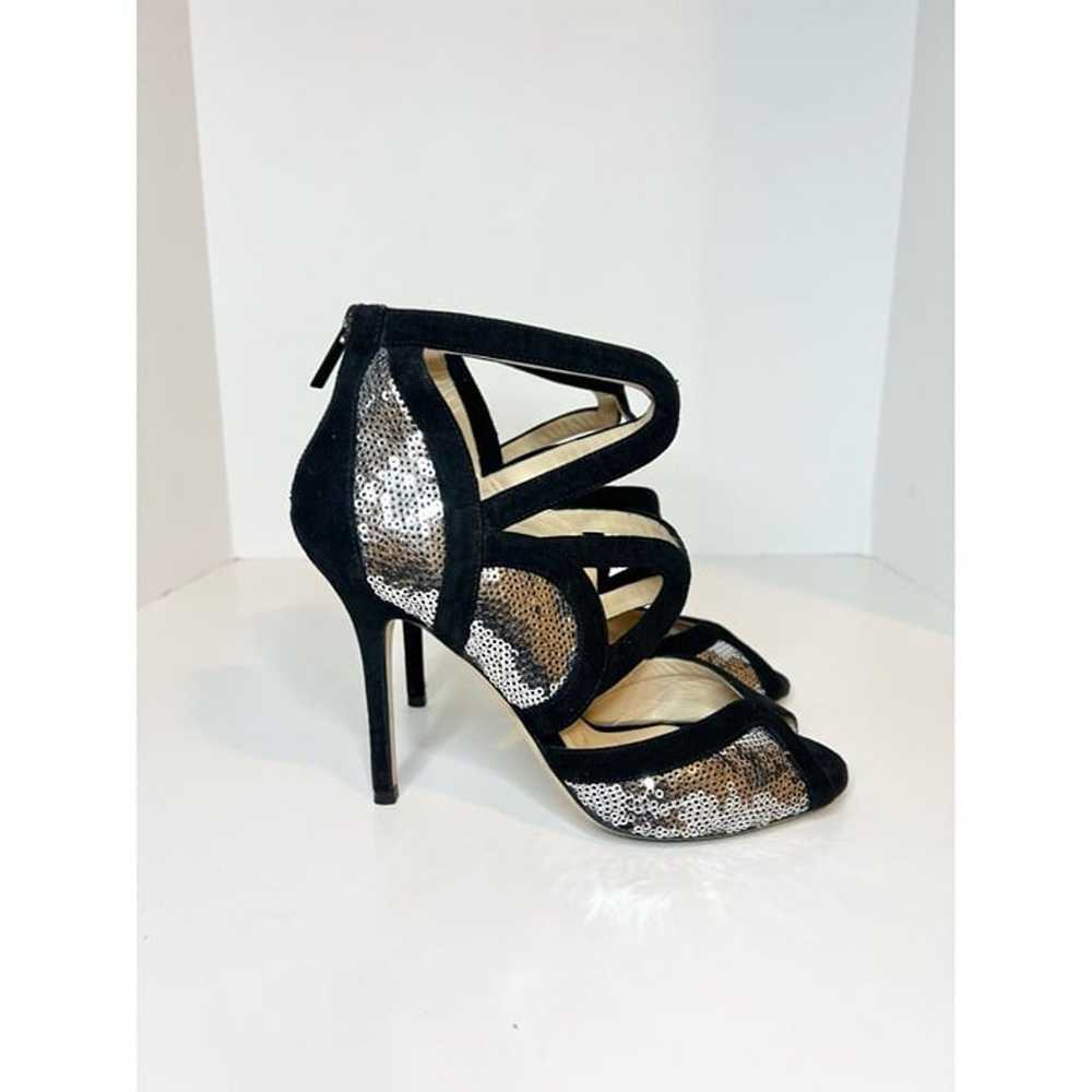 Jimmy Choo Tempest Silver Sequin w/ Black Suede S… - image 2