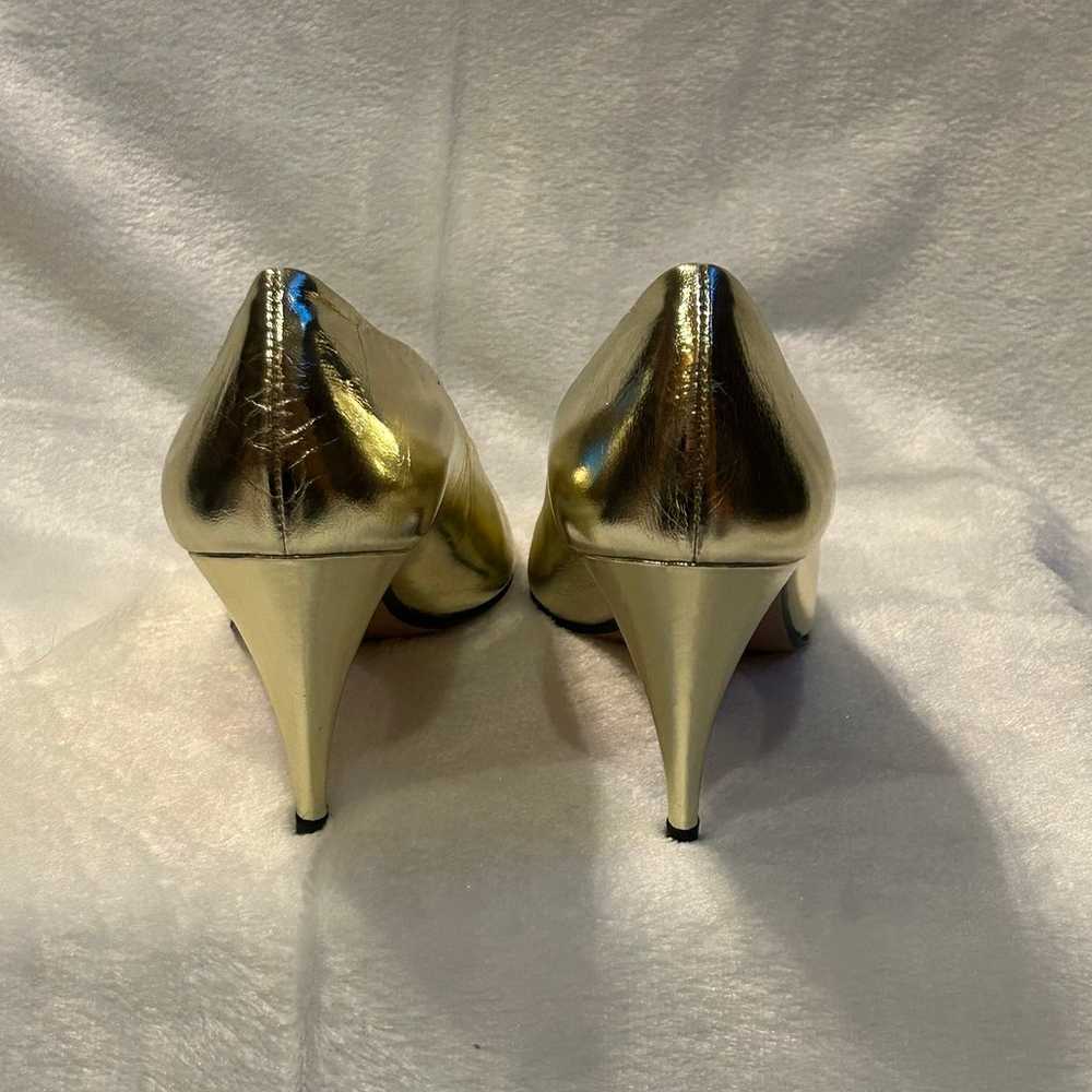 Elanor Gold Metallic Heels by Andrea Carrano 8.5B - image 6