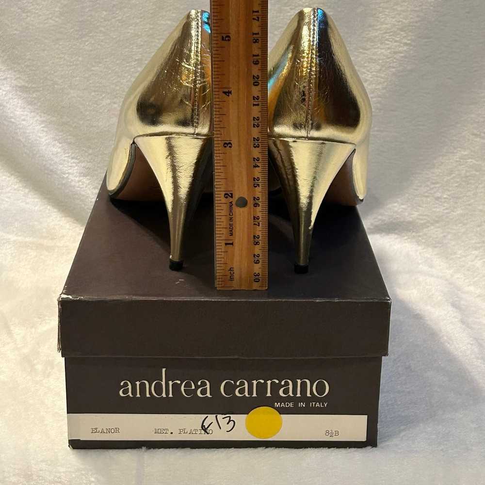 Elanor Gold Metallic Heels by Andrea Carrano 8.5B - image 7