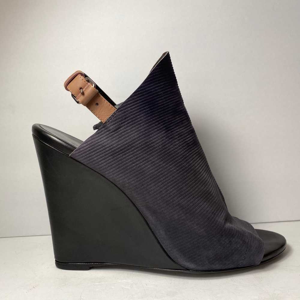Balenciaga glove wedge sandals suede leather grey… - image 2