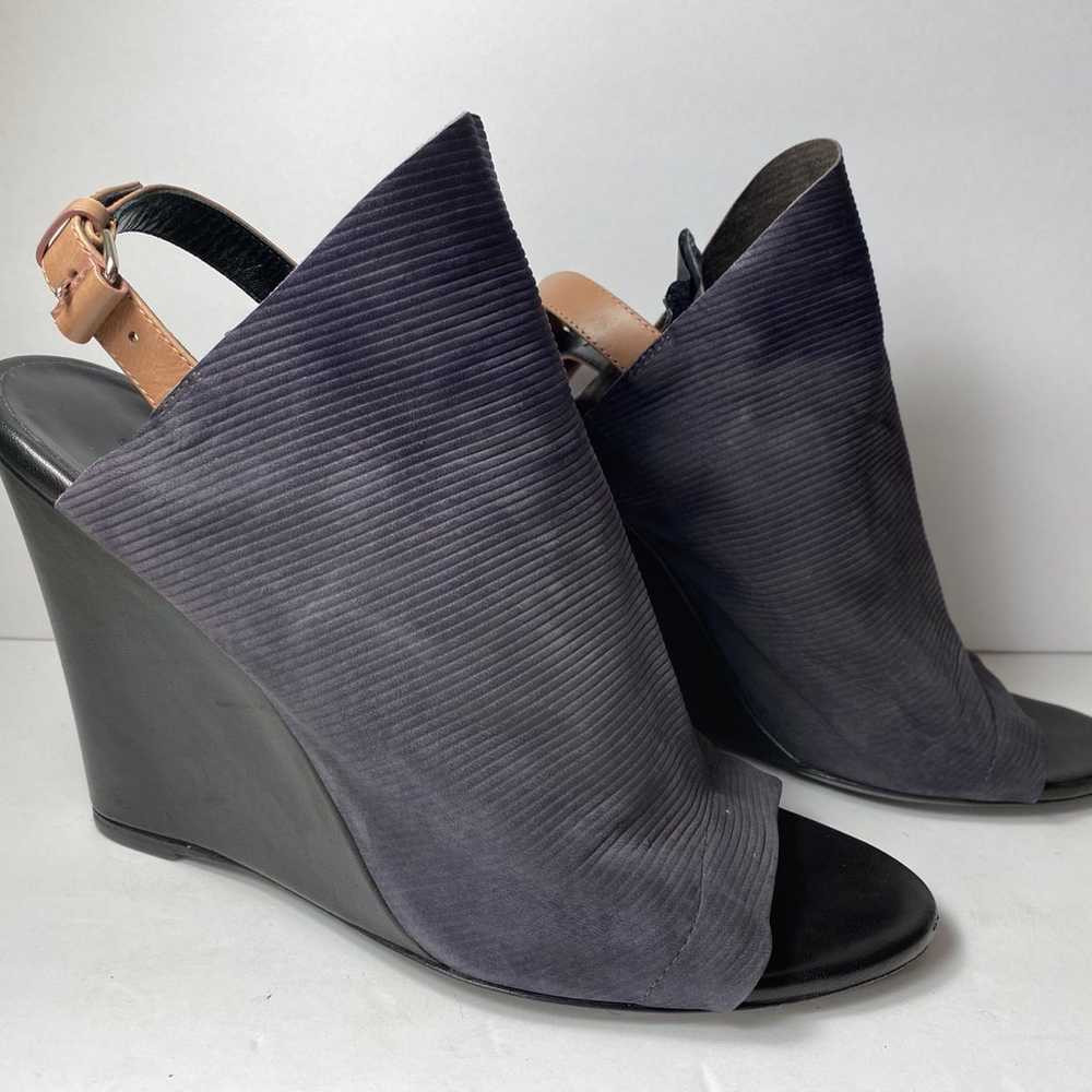 Balenciaga glove wedge sandals suede leather grey… - image 3