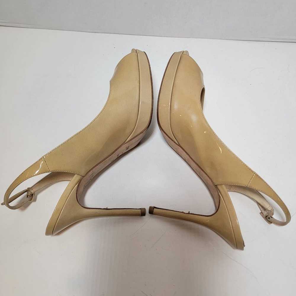 Jimmy Choo Heels Nude 38.5 8.5 Patent Peep Toe Sl… - image 4