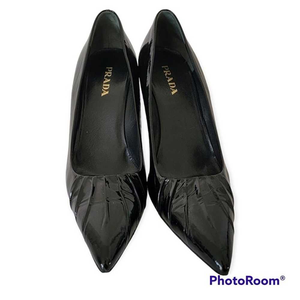 Prada Black Patent Leather Heels Size 39.5 EU 9.5… - image 1