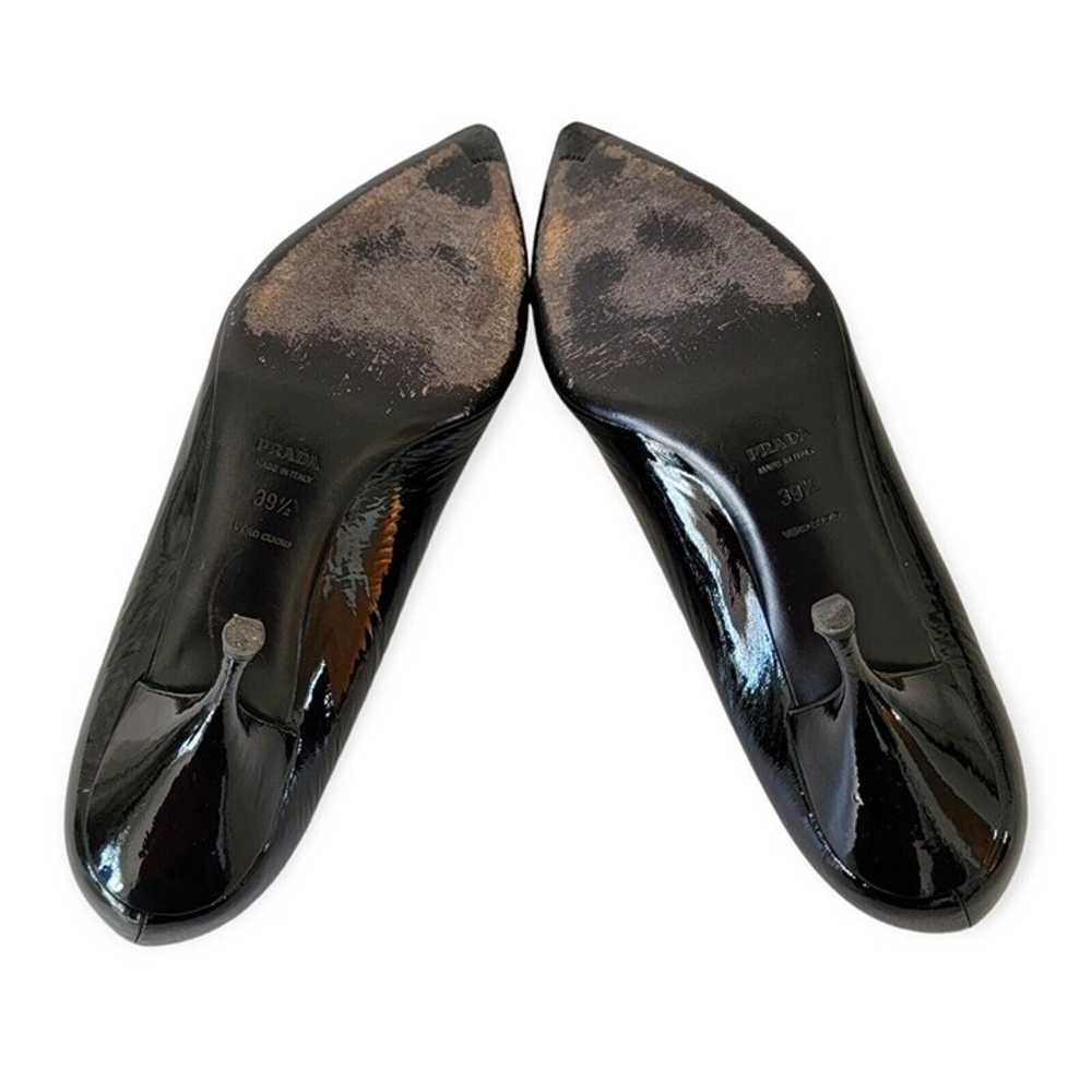 Prada Black Patent Leather Heels Size 39.5 EU 9.5… - image 5